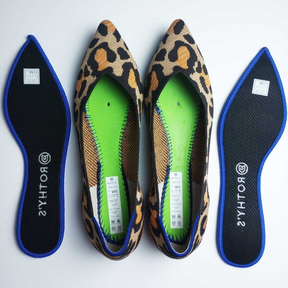 Rothy's Retired Big Cat Print The Point Flats Shoes Size 11 NWOB - Picture 5 of 8